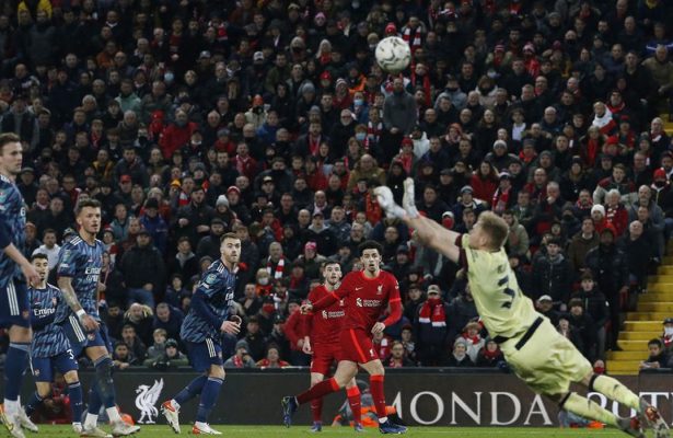 Liverpool frustrated by 10-man Arsenal in League Cup semi stalemate