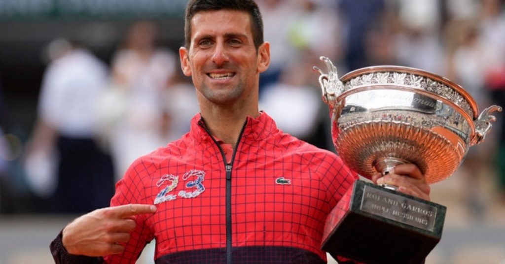 Novak Djokovic with Grand Slam Title